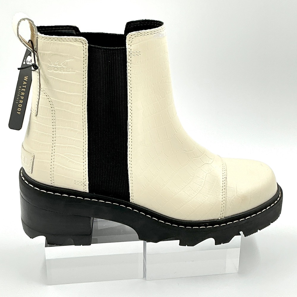 Sorel Size 9.5 Chelsea Boot White Croc Waterproof NEW Brex Boot Women $180